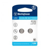 Baterie alcalină rotundă Westinghouse LR41 (AG3, LR736, 392, 192, GP92A, SR41) - 2 bucăți; 1,5V