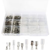 Set de conectori faston 2,8; 4,8; 6,3 mm cu capace - 270 bucăți