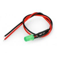 LED diodă cu rezistor pe fir - Verde, 5 mm 5 - 9V