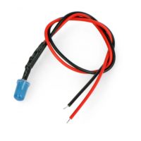 LED diodă cu rezistor pe fir - Albastră, 5 mm 5 - 9V