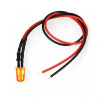 LED diodă cu rezistor pe fir - Portocalie, 5 mm 5 - 9V