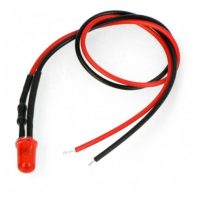 LED diodă cu rezistor pe cablu - Roșie, 5 mm 12 - 18V