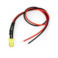 LED diodă cu rezistor pe cablu - Galben, 5 mm 12 - 18V
