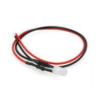 LED diodă cu rezistor pe cablu - Albă, 5 mm 12 - 18V