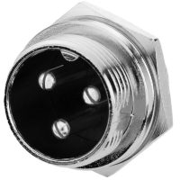 Conector 16 mm GX16 - 3 pini - Mascul pentru panou