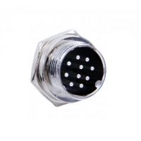 Conector 16 mm GX16 - 10 pini - Masculin pentru panou