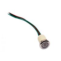 LED IP68 întreruptor - Iluminare albastră, 19 mm, 12 - 24V