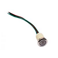 LED IP68 întreruptor - Iluminare roșie, 19 mm, 12 - 24V