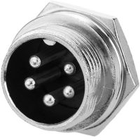 Conector 12 mm GX12 - 5 pini - Masculin pentru panou