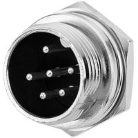 Conector 12 mm GX12 - 6 pini - Masculin pentru panou