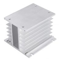 Răcitor din aluminiu pentru relee SSR trifazate, până la 100A - Tip H, Argintiu