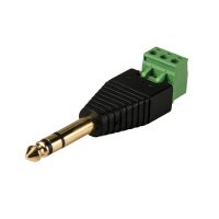 Adaptor jack 6.35 mm la terminal de 3 pini - Bărbat
