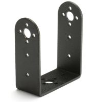 Suport din aluminiu pentru servomotor U – lung și drept, negru, 56x65mm (pentru MG995/MG996)