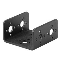 Suport din aluminiu pentru servomotor U2 – drept, negru, 25x45mm (pentru MG995/MG996)