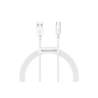 Cablu de alimentare Baseus CATYS-02 USB-A la USB-C 66W - 1 metru, alb