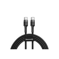 Cablu de alimentare Baseus USB-C la USB-C 60W - 1 metru, negru gri