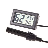 Termometru și higrometru digital LCD cu sondă externă - Negru