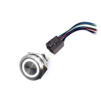 LED întrerupător rezistent la apă 30mm fără blocare - iluminare albă, 12 - 24V