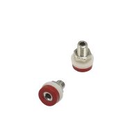 Priză cu piuliță pentru conectori banana de 2mm - roșie