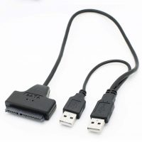 Adaptor SATA 7 + 15 pini 22 la USB 2.0 pentru HDD de 2,5"