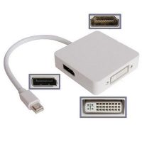 Adaptoare Mini Display Port la HDMI, DVI și DisplayPort - Alb