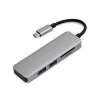 Adaptér USB-C 5v1 - Argintiu