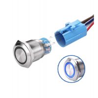 LED apărezent nivel 19 mm - Iluminare albastră, 12 - 24V