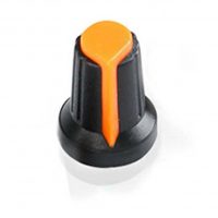 Buton pentru potentiometru - Negru portocaliu, 6 mm