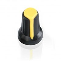 Buton pentru potentiometru - Negru galben, 6 mm