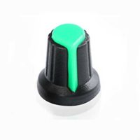 Buton pentru potentiometru - Negru verde, 6 mm