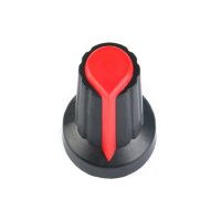 Buton pentru potentiometru - Negru roșu, 6 mm