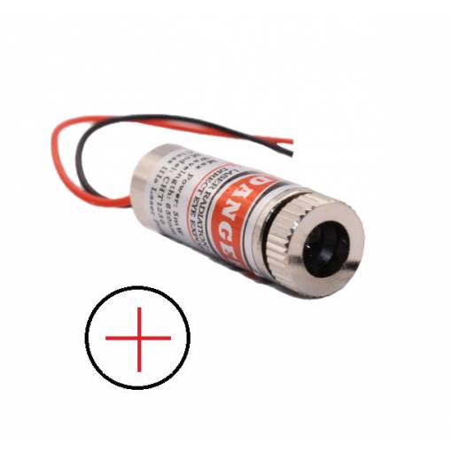 Foto - Modul laser cu optică pentru desenarea unui cadru - Roșu, 4~6mW 12mm 5V