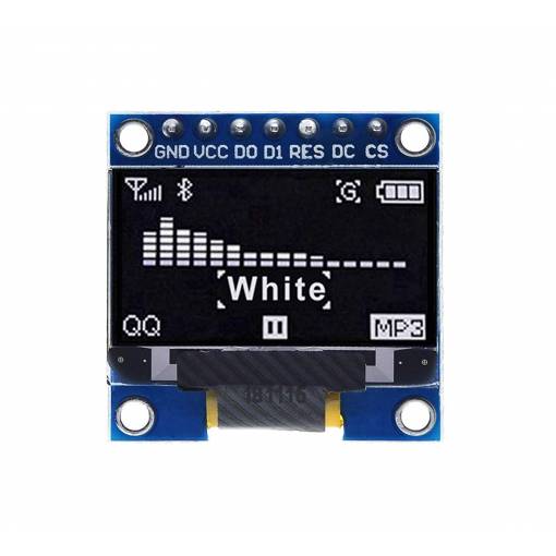 Foto - Display OLED 0,96" SPI - Alb, 7 pini