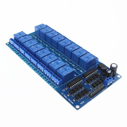 Foto - Modul 16 relee cu izolație optică 5V pentru Arduino