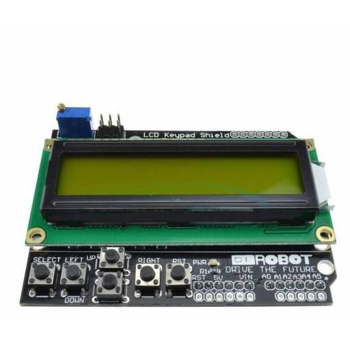 Foto - Shield LCD pentru Arduino UNO - iluminare galbenă