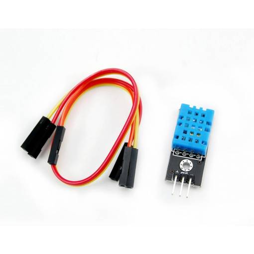 Foto - Modul DHT11 + PCB + Cabluri pentru măsurarea temperaturii și umidității relative pentru Arduino