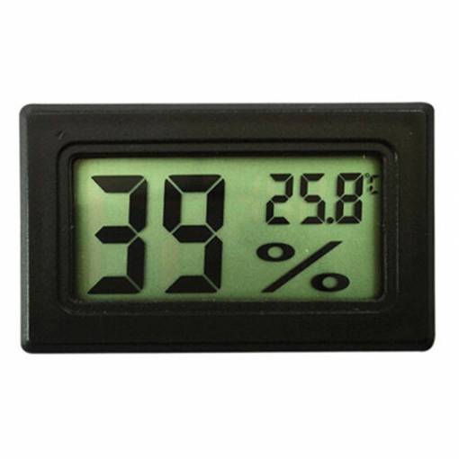 Foto - Termometr digital LCD pentru interior și higrometru pentru panou - negru