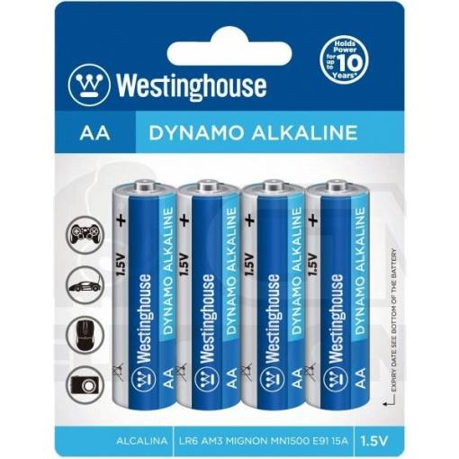 Foto - Baterie alcalină AA Westinghouse - 4 bucăți
