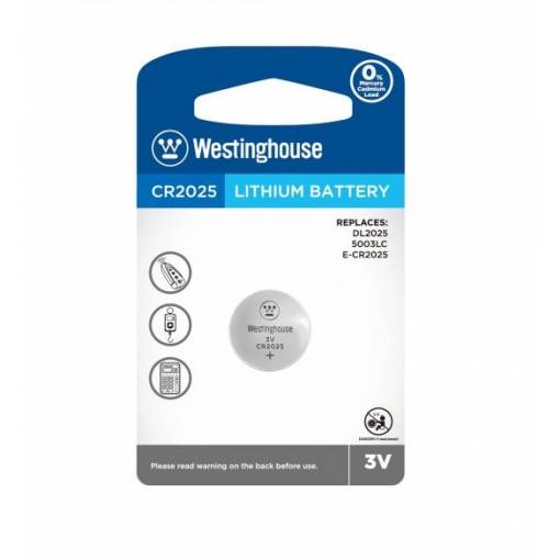 Foto - Baterie litiu buton Westinghouse - CR2025 (DL2025, 5003LC, E-CR2025), 3V