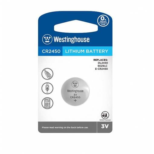 Foto - Baterie litiu buton Westinghouse - CR2450 (DL2450, 5029LC, E-CR2450), 3V