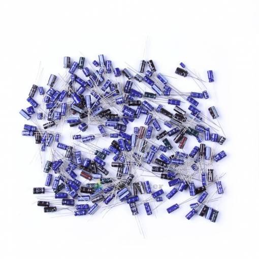 Foto - Set de condensatori electrolitici - 15 tipuri, 0.1uF-220uF, 200 bucăți