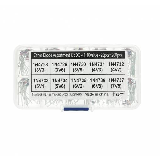 Foto - Set de diode Zener 1W 1N4728-1N4737 - 200 bucăți