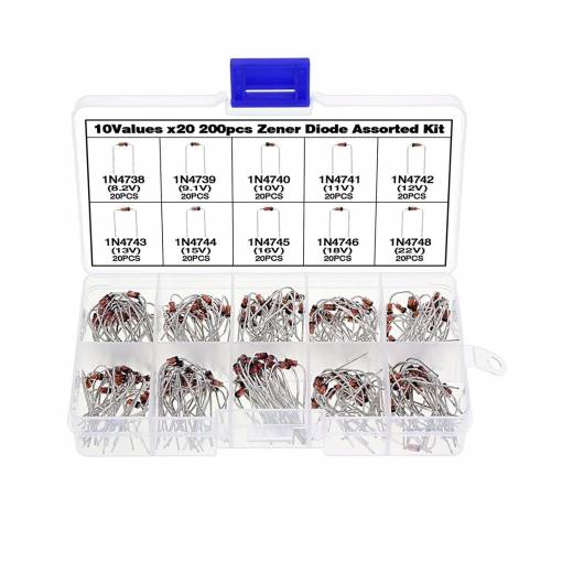 Foto - Set de diode Zener 1W 1N4738-1N4748 - 200 bucăți