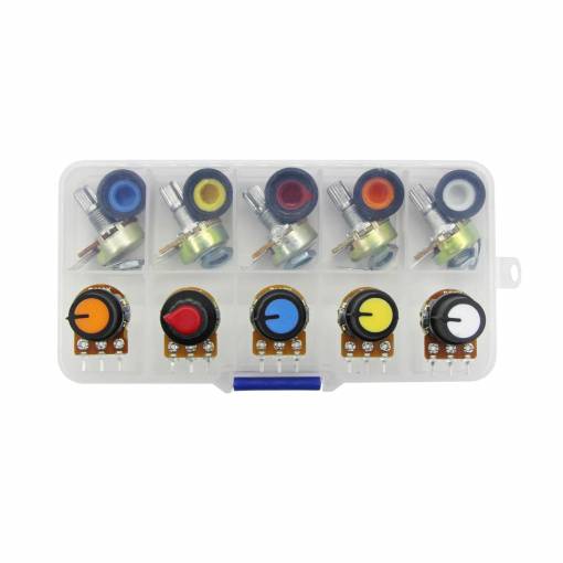 Foto - Set de potențiometre liniare WH - 148 15 mm 1K - 1M Ohm - 10 bucăți