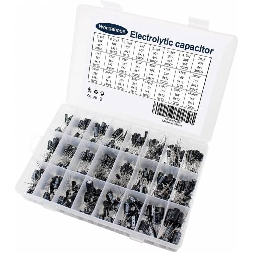 Foto - Set de condensatori electrolitici 0,1uF - 1000uF - 24 tipuri, 500 bucăți