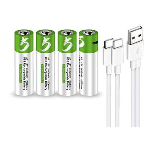 Foto - Baterii AA de încărcare USB - 4 bucăți