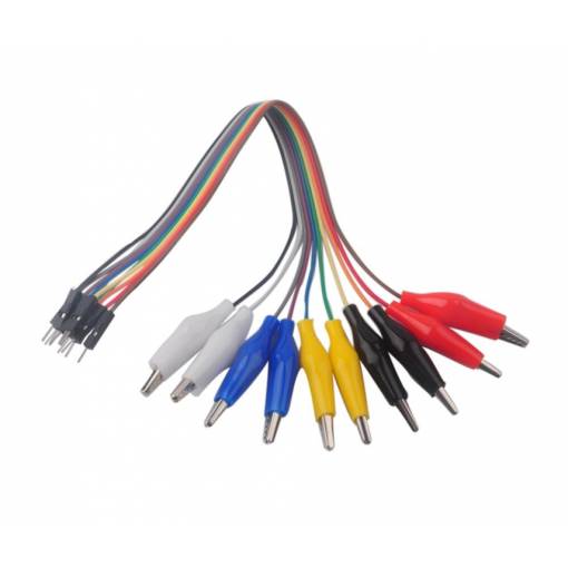 Foto - Cablul DuPont M cu cleme pentru crocodil - Colorat, 20 cm, 10 bucăți