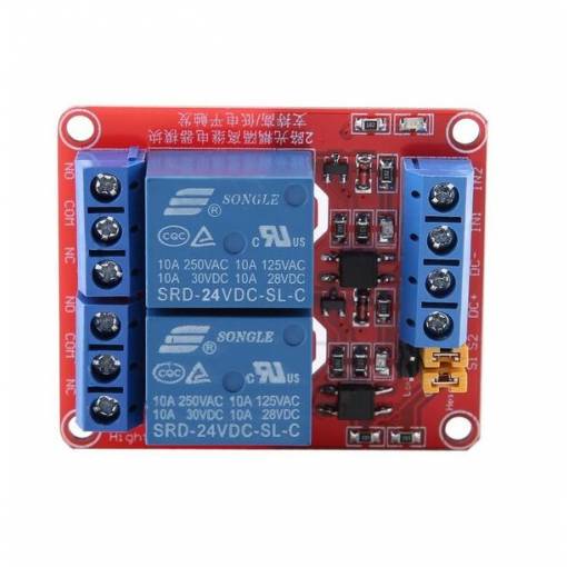Foto - Modul releu DC 24V - 2 canale cu comutator de nivel