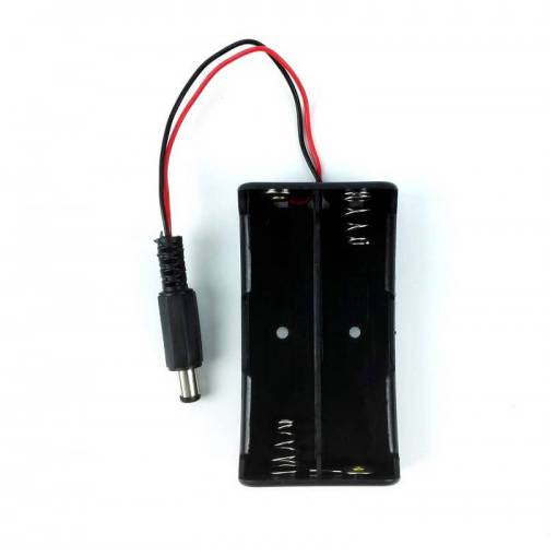 Foto - Cutie pentru baterii pentru două baterii AA cu conector DC - 5,5 x 2,1 mm