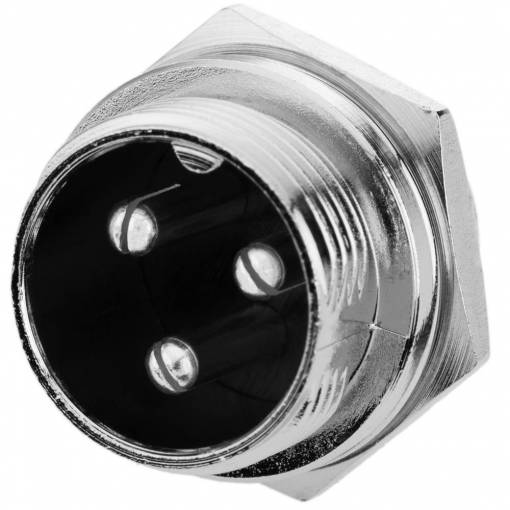 Foto - Conector 16 mm GX16 - 3 pini - Mascul pentru panou